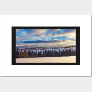 Distant Tatry mountains winter panorama Posters and Art